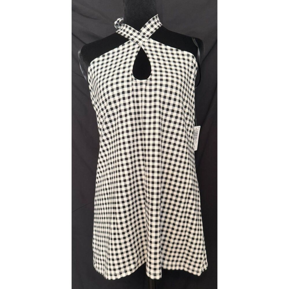 #181 - NWT Torrid Retro Chic Foxy Twist Neck Halter Top - Mini Gingham - Size 2